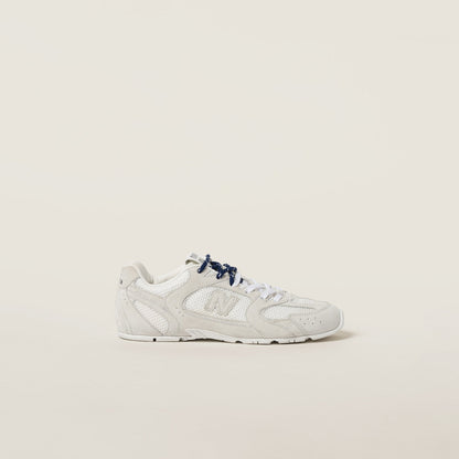 NB (WMNS) x Miu Miu 530 SL White suede and mesh sneakers